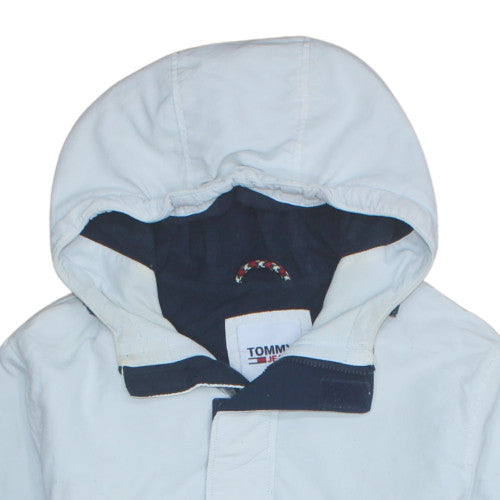 Tommy Jeans Men’s White Hooded Anorak Jacket Size M Polyamide Outdoor