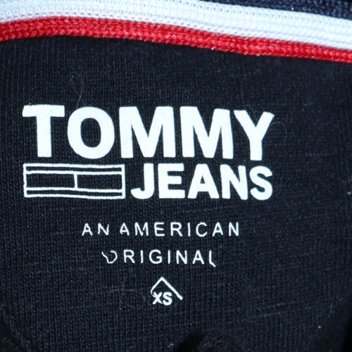 Tommy Jeans Womens Black XS Pullover Hoodie Cotton Logo Casual