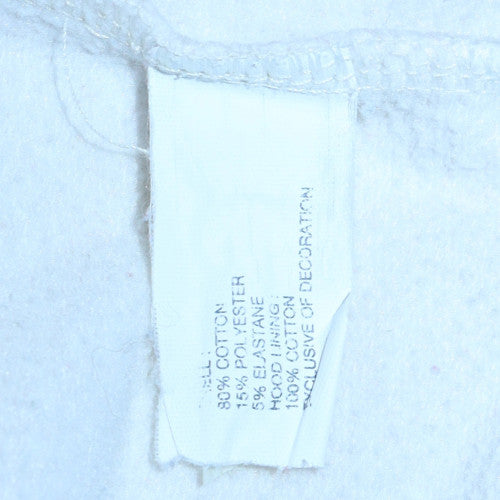 GAP Women White Pullover Hoodie S Stretch Cotton Blend Logo