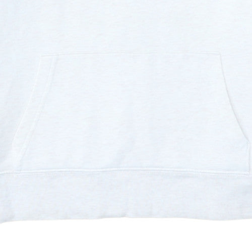 GAP Women White Pullover Hoodie S Stretch Cotton Blend Logo