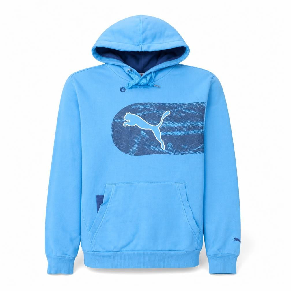 Puma Men's Blue Pullover Hoodie M Sports Fleece Sweatshirt