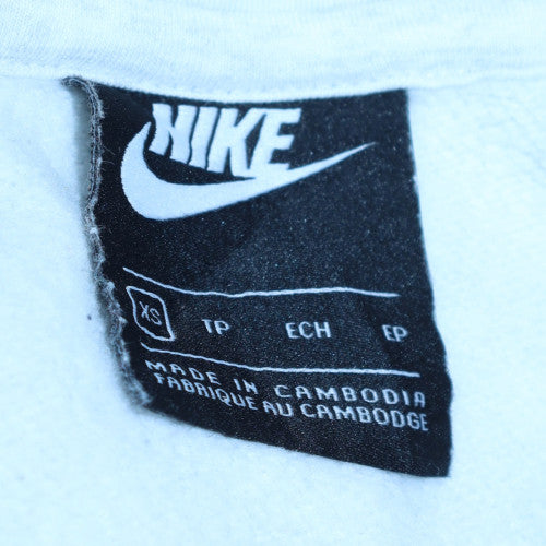 Nike Womens White XS Pullover Hoodie Sweatshirt Cotton Blend