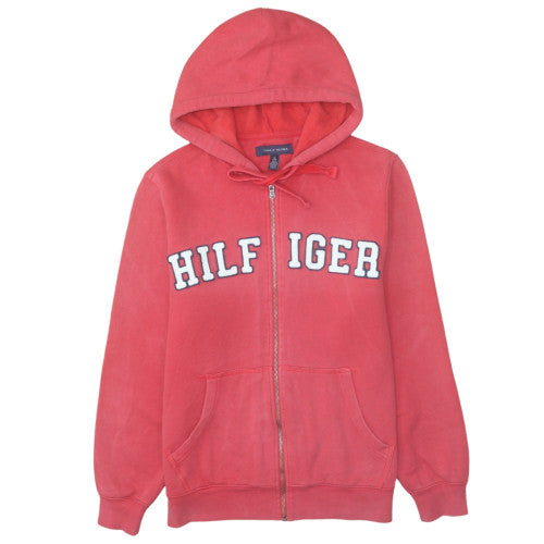 Tommy Hilfiger Men's Red Full Zip Hoodie XS Classic Logo Fleece