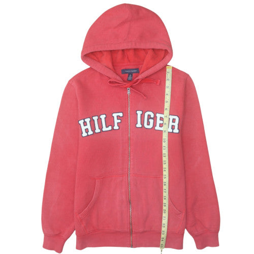 Tommy Hilfiger Men's Red Full Zip Hoodie XS Classic Logo Fleece