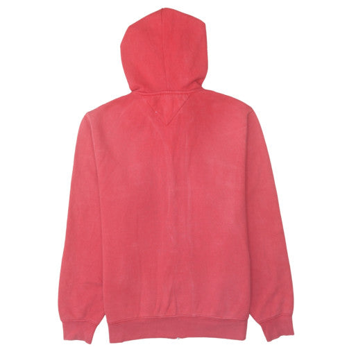 Tommy Hilfiger Men's Red Full Zip Hoodie XS Classic Logo Fleece
