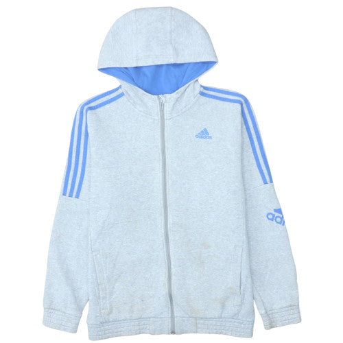 Adidas Men Grey Full Zip Hoodie M Sports Fleece Jacket