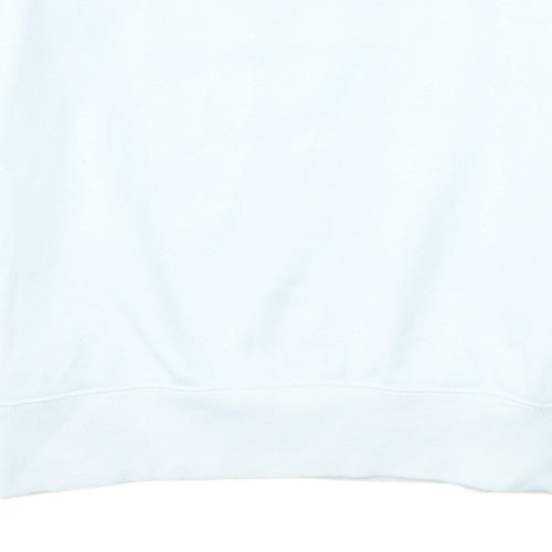 Champion Mens White Logo Zip Pocket Crew Neck Sweatshirt Size L