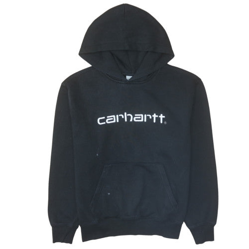 Carhartt Men's Black Pullover Hoodie M Logo Fleece Sweatshirt