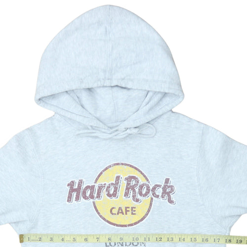 Hard Rock Cafe London Grey Hoodie Women Small Pullover Casual Cotton Blend