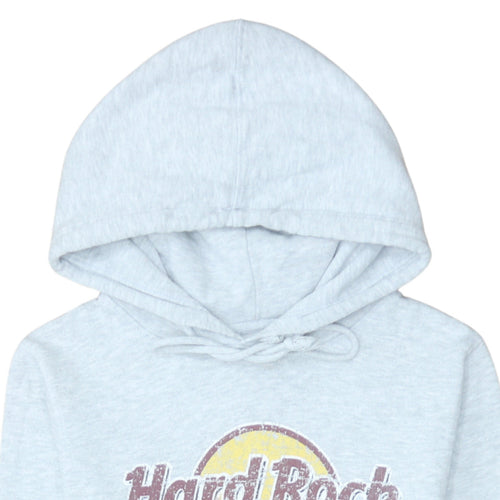 Hard Rock Cafe London Grey Hoodie Women Small Pullover Casual Cotton Blend