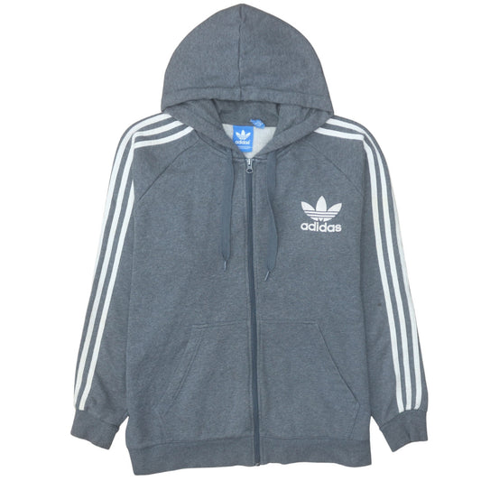 Adidas Men's Grey Full Zip Hoodie XL Sports Logo Jacket