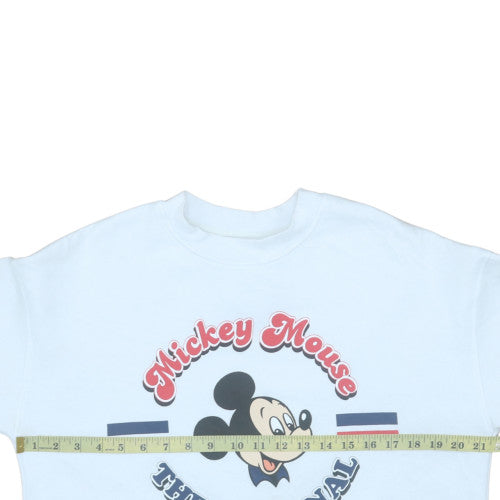 Disney Women’s Blue Mickey Mouse Crew Neck Sweatshirt Size S 10/12