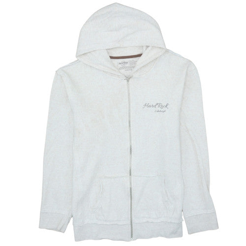 Hard Rock Cafe Women’s Ivory Full Zip Hoodie Size 2XL Cotton Blend