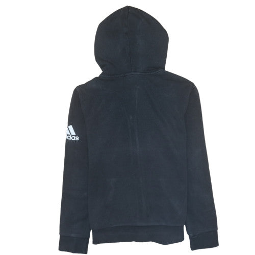 Adidas Women Black Full Zip Hoodie L Hooded Sweatshirt