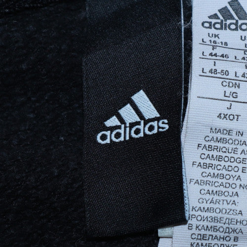 Adidas Women Black Full Zip Hoodie L Hooded Sweatshirt