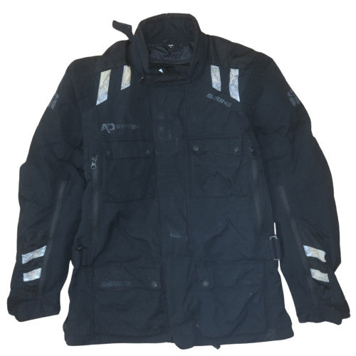 Bering Men's Black L Motorcycle Waterproof Jacket Reflective Nylon