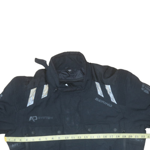 Bering Men's Black L Motorcycle Waterproof Jacket Reflective Nylon
