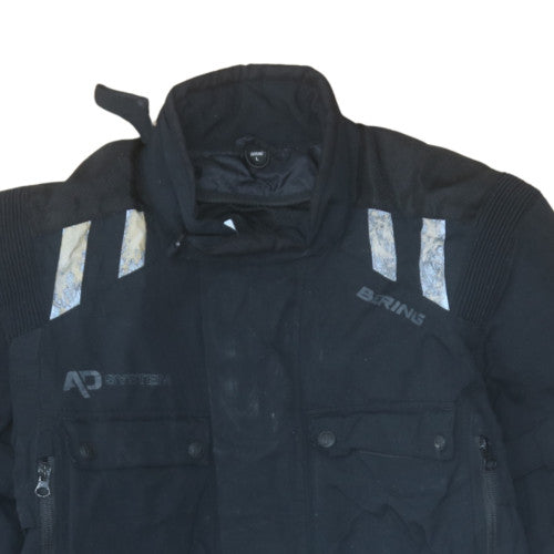 Bering Men's Black L Motorcycle Waterproof Jacket Reflective Nylon