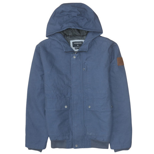 Quiksilver Mens Blue Hooded Parka Jacket Size M Cotton Blend