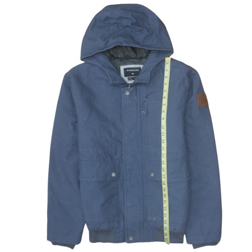 Quiksilver Mens Blue Hooded Parka Jacket Size M Cotton Blend