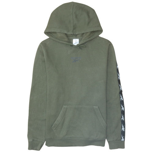 Reebok Men's Green Pullover Hoodie Small Logo Fleece Sweatshirt