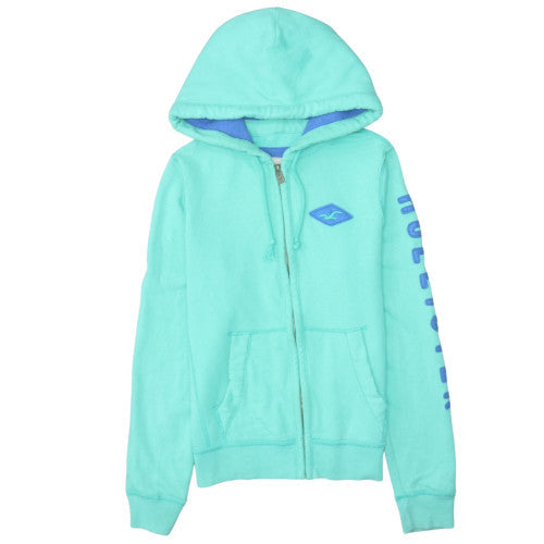 Hollister Women’s Blue Full Zip Hoodie Small Cotton Blend Casual