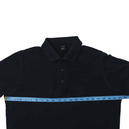 BOSS Men's Black Pima Cotton Polo Shirt Size M Short Sleeve