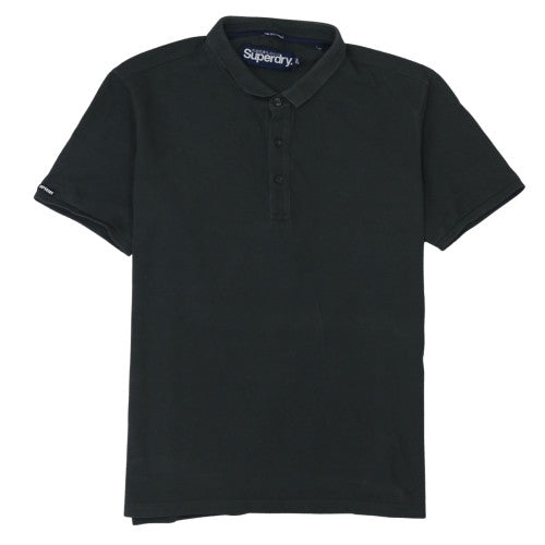 Superdry Men's Black Polo Shirt 2XL Classic Fit Cotton