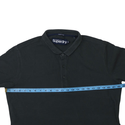 Superdry Men's Black Polo Shirt 2XL Classic Fit Cotton