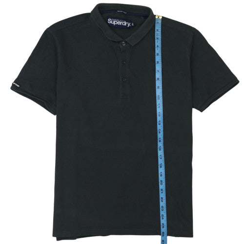 Superdry Men's Black Polo Shirt 2XL Classic Fit Cotton
