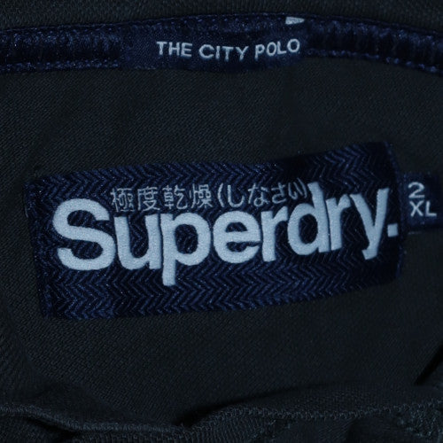 Superdry Men's Black Polo Shirt 2XL Classic Fit Cotton