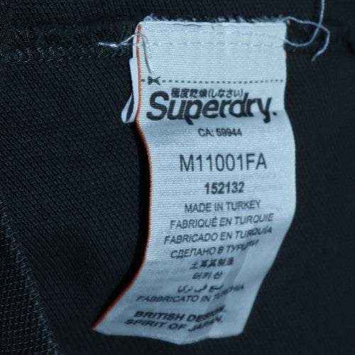 Superdry Men's Black Polo Shirt 2XL Classic Fit Cotton