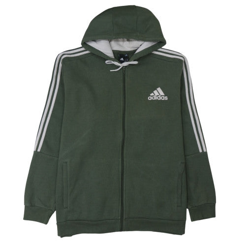 Adidas Mens Green Full Zip Hoodie 2XL Regular Fit Sportswear