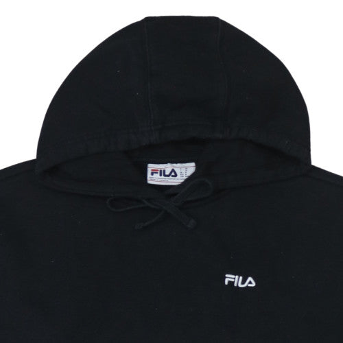 FILA Men's Black Pullover Hoodie Size M Logo Fleece Sweatshirt
