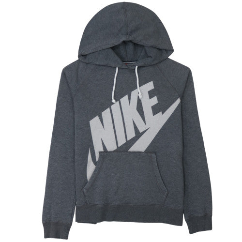 Nike Women Grey Pullover Hoodie Medium Cotton Blend Sportswear