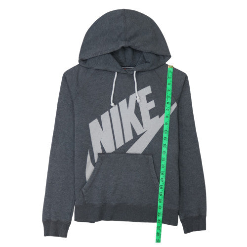 Nike Women Grey Pullover Hoodie Medium Cotton Blend Sportswear