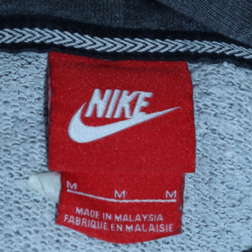 Nike Women Grey Pullover Hoodie Medium Cotton Blend Sportswear