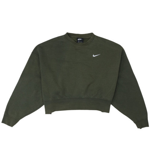 Nike Women’s Khaki Green Pullover Sweatshirt Small Cotton Blend