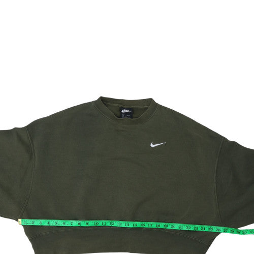Nike Women’s Khaki Green Pullover Sweatshirt Small Cotton Blend