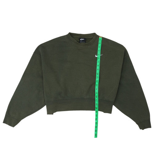 Nike Women’s Khaki Green Pullover Sweatshirt Small Cotton Blend