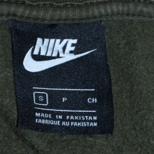 Nike Women’s Khaki Green Pullover Sweatshirt Small Cotton Blend
