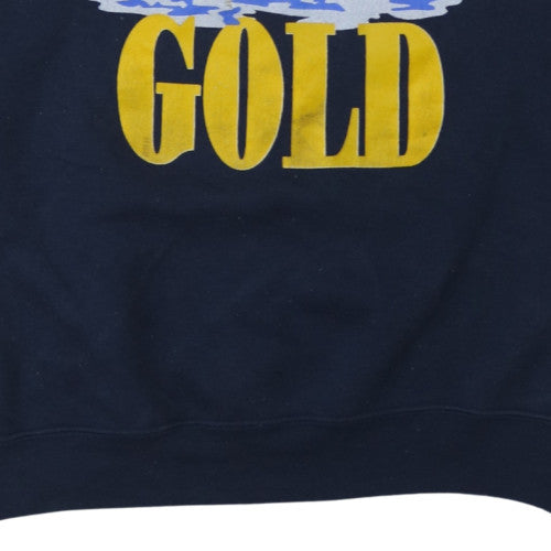 Jerzees Men's Navy Solid Gold 1996 Graphic Sweatshirt Size L