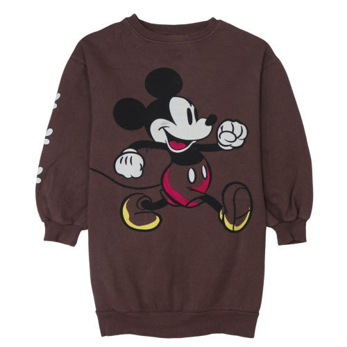Disney Girls Brown Mickey Mouse Graphic Pullover Sweatshirt Size 10 Years