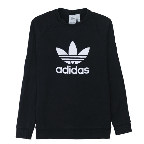 Adidas Men's Black Small Crew Neck Pullover Sweatshirt