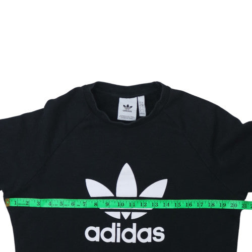 Adidas Men's Black Small Crew Neck Pullover Sweatshirt