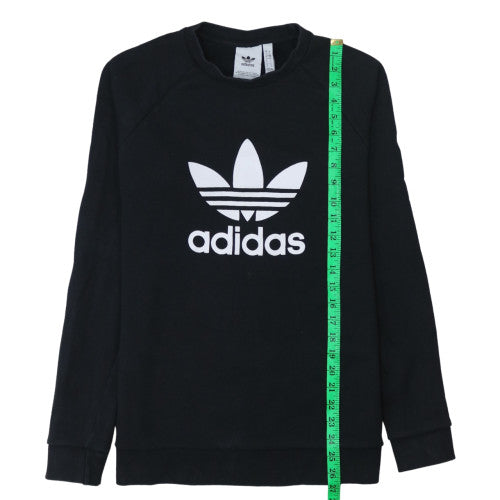 Adidas Men's Black Small Crew Neck Pullover Sweatshirt