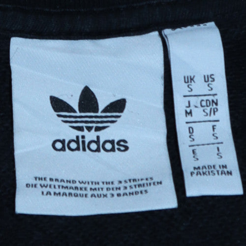 Adidas Men's Black Small Crew Neck Pullover Sweatshirt