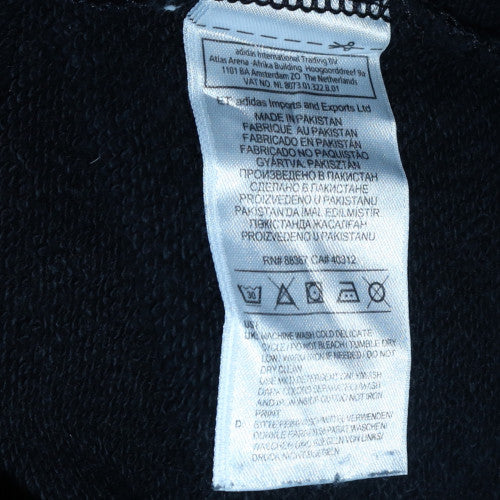 Adidas Men's Black Small Crew Neck Pullover Sweatshirt