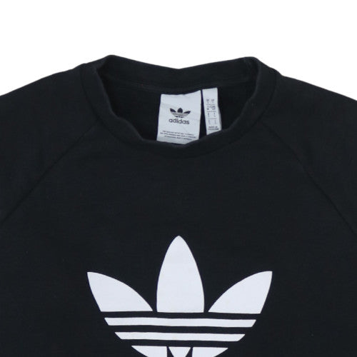 Adidas Men's Black Small Crew Neck Pullover Sweatshirt