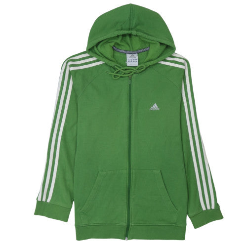 Adidas Men's Green Full Zip Hoodie Size S Sports Fleece